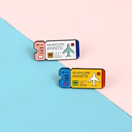 Adventure Awaits Flight Ticket/Bag Brooch Pin Tudung Brooch Tudung