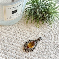 黃水晶- 尼泊爾手工925純銀吊墜