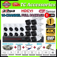 DAHUA 4K 8MP Full Set DIY 🌟16 CHANNEL🌟 Audio CCTV 16 CH Ultra HD 2160P DVR CAMERA HARDDISC CABLE CON