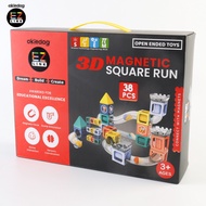 [SG] Okiedog EZLINK Magnetic Square Run 38pcs - Educational Magnetic Toys (STEM)