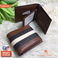 [𝗥𝗘𝗔𝗗𝗬 𝗦𝗧𝗢𝗖𝗞🇲🇾] COACH F24649 Full Set (Key Chain + Box) Men Wallet Leather Dompet Lelaki 男士钱包 Gift/P