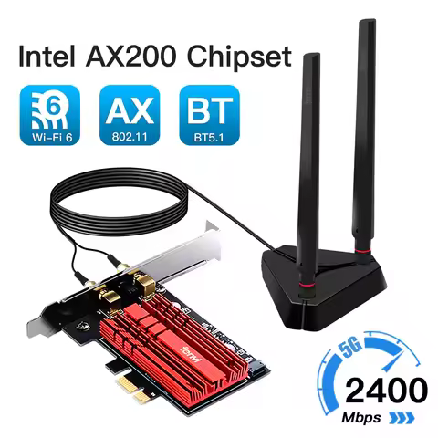 3000Mbps Wifi6 Dual Band Intel AX200 PCIe Wireless Wifi Adapter 2.4G/5Ghz 802.11ac/ax Bluetooth 5.1 