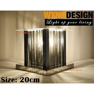 Set with LED Bulb Wynn Design 20cm Modern Glass Gate Light Pillar Light Lampu Tiang Lampu Pagar Weather Proof (5038)