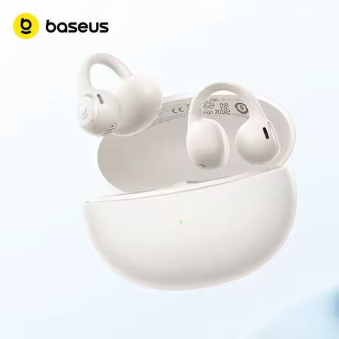 Baseus Bass BC1 Lite Open Ear Earbuds Clip-On Headphones Open-Ring Comfort with 2-Mic Clear Calls, I