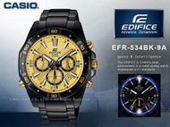 CASIO手錶專賣店國隆EDIFICE_EFR-534BK-9A_時髦賽車夜光指針男錶_全新品_保固一年_開發票