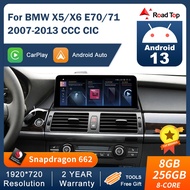 8+256G Android 13 Touch Screen for BMW X5 X6 E70 E71 2007-2013 CCC CIC System Wireless Carplay Navig