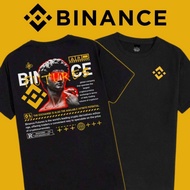 BINANCE STREETWEAR T-SHIRT BINANCE BNB TSHIRT PREMIUM COMBED COTTON/ BLACK/ UNISEX/ FOR MEN ANDWanit