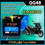 แบตเตอรี่ 12V7Ah แบตเตอรี่XMAX แบตแห้งมอเตอร์ไซค์ สำหรับ YAMAHA XMAX300 เอ็กซ์แม็กซ์300 ยี่ห้อTTW ที