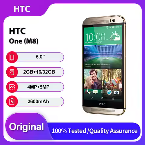 Original Unlocked HTC One (M8) Bluetooth 16GB/32GB 2GB RAM 5.0 inches Android 4.4.2 Mobile Phone