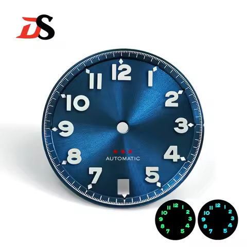 NH35 Dial 28.5mm Forerunner Dial Double-layer Blue Lume Red Five Pointed Star Custom Logo Text 6 O'c