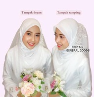 [FREYA] Veil Slayer Hijab Pengantin 2 Layer Putih Cocok Untuk Wedding