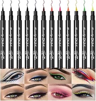 DNM 12 Colors Matte Liquid Eyeliner Colorful Set,Black Blue Green Red Brown Yellow Liquid Eyeliner Pen Colored Eyeliner Set,Eye Liners for Women Waterproof Smudgeproof Long Lasting Eyeliners Pencils