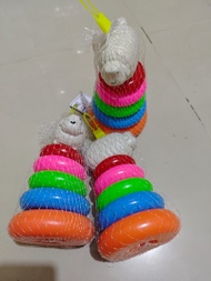 mainan donat K kambing susun ring / 5 susun donat / toping shawn the sheep / domba