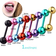 1piece Stainless Steel Tongue Ring Piercing Septum Barbell 14G 16mm