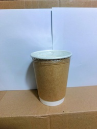 Ly giấy 2 lớp Kraft 16oz - 500ml Set 50-300 cái kèm nắp