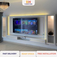 🔥Free Installation🔥BH furniture TV Cabinet 11ft ~ Hold up to 60 inches TV ~ Rak TV ~ Living Room Fur