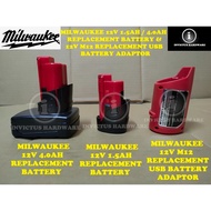MILWAUKEE M12 FUEL 12V 1.5AH 4.0AH REPLACEMENT LI-ION BATTERY M12B15 M12B4 M12FPD-0 M12FPD-602C BID-