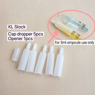 KL Stock 5pcs Ampoule Glass Bottle 3ml Silicone Dropper anf Opener Ampule Breaker Dripper