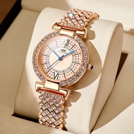 2023 New Luxury Genuine Ladies Watch Full Diamond Waterproof Quartz Watch Fashion Casual Rose Gold Stainless Steel Famous Brand Watch Gift