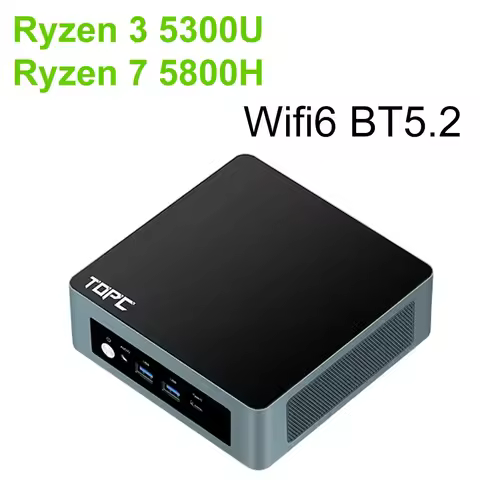 SZBOX Ryzen 3 5300U/Ryzen 7 5800H Mini PC Windows 11 DDR4 3200Mhz Pcie 3.0 NVMe SSD Wifi6 BT5.2 Desk