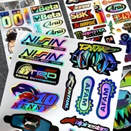 Laser Sponsors Stickers Set Universal Scooter Motorcycle Sticker Body Windshield Fender Helmet Stick