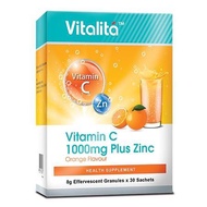 Vitalita  Vitamin C 1000mg Plus Zinc 30 sachets ( Orange Flavour )