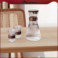 [Phenovo] Tea Pitcher Jug with Walnut Lid 1.5L Cool Boiled Water Jug Water Bottle for Hot