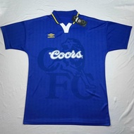 95-97 QER West Home Blue Retro Football Jersey S-XXL Short Sleeve Quick-Dry Sports Shirt AAA