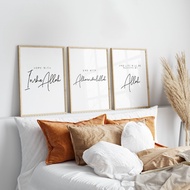 Islamic Quotes Poster – “Hope with InshaAllah, End with Alhamdulillah, Life Blessed by Allah” | Mini