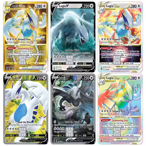 Lugia V Card Sticker Nime Decals Featuring VSTAR,Waterproof Vinyl Debit Card Covers for Fans Bus Sub