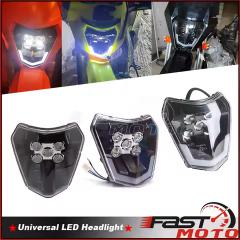 Motocross Enduro Dual Sport Light E8-mark Hi/Lo Beam Motorcycle LED Headlight For TC FE TE EXC XCW X