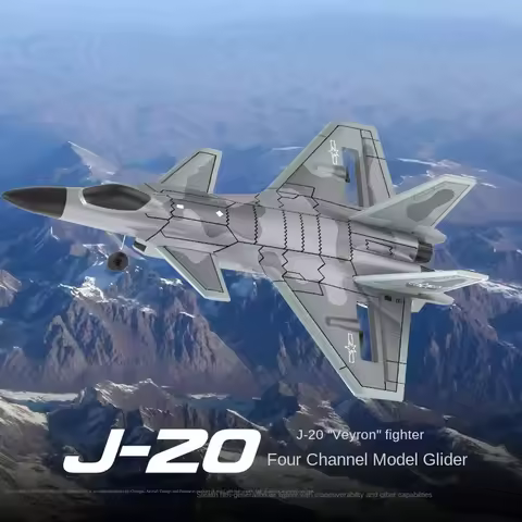 RC Plane Four Channel J-20 Fighter Stunt Tumbling Foam Glider Inverted Stunt Drone Fixed Wing with N