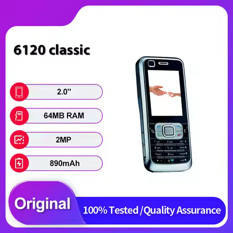 Original Unlocked 6120C 6120 classic Single Sim GSM 900/1800 2G/3G Mobile Phone Russian Arabic Keybo
