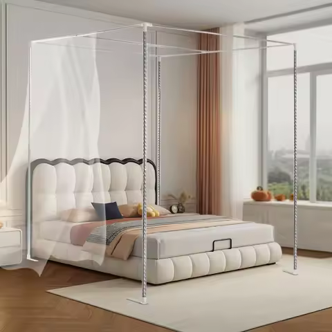 4 Corner Bedding Canopy Frame Post,Metal Bed Four Corner Bed Mosquito Netting Bracket Fit for Twin/Q