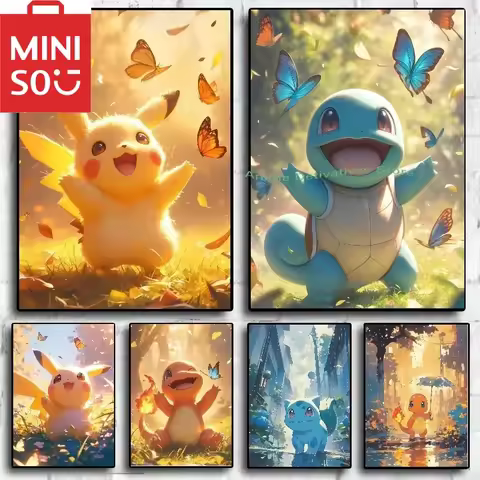 MINISO Pokemon Anime Charizard Bulbasaur Squirtle Charmander Diamond Painting Kit DIY Handcraft Art