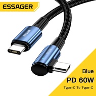 Essager 100W / 60W 90 Degree USB Type C To USB C Cable USB-C PD Fast Charging Charger Wire Cord For 