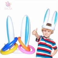 BALSA Inflatable Bunny Ears, Colorful Bunny Ears Shape Ring Toss Game, Fun Ring Toss Set PVC Easter 