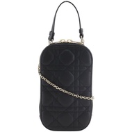 【日本直送】Christian Dior 手機包 肩背包 Cannage 籐格紋 羊皮 黑色 женский【二手】