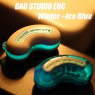 GAO STUDIO EDC Winter Ice Blue Magnetic Cashew Nut Luminous And Waterproof Push Slider Fidget Toys