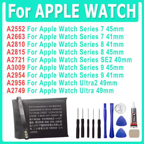XDOU A2552 A2663 A2810 A3009 A2954 A2956 A2749 A2815 A2721 Battery For Apple Watch Series 7 8 9 SE2 