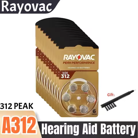 30/60PCS Hearing Aid Batteries Rayovac PEAK 312 1.45V High Performance 312A A312 PR41. Battery For B