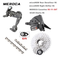 MEROCA MTB 1X9 Speed Groupset MicroNEW 9 Speed Shifter Shift lever Rear Derailleur RD 36T 40T 42T Ca