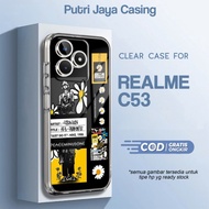 "Jual Case Hp REALME C53 Clear Case Motif AESTHETIC STIKER5 Casing