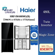 [FREE SHIPPING] Haier 480L Side by Side Twin Inverter Refrigerator with Magic Zone HRF-IM480MG(B) / 