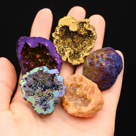 Natural Agate Cornucopia Energy Gemstone Ornament Quartz Crystal Cluster Healing Crystals Fish Tank 