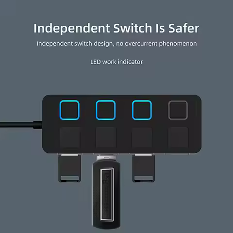 Switch Extension Hub 4 Ports USB2.0 Hub Computer USB Extension Hub One Drag Four USB 2.0 Splitter Fo