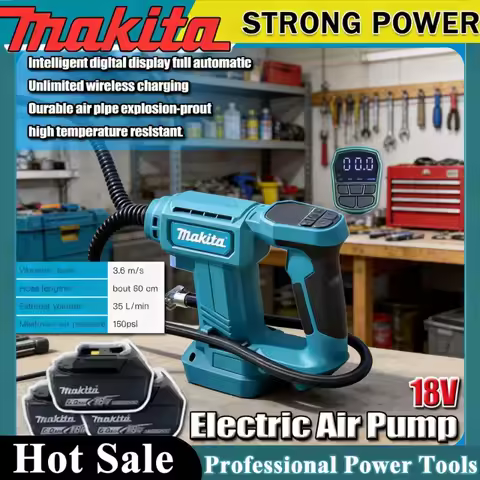 Makita Air Compressor Air Pump Cordless Portable Car Tire Inflator With Digital Display Inflatable P