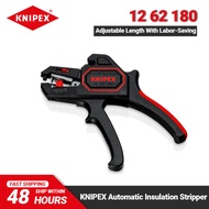 KNIPEX 12 62 180 Automatic Insulation Stripper Tools 7 Inch Adjustable Length Stop from 6.0 to18.0 m