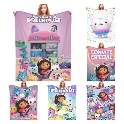 G-Gabby's Magic House Flannel Throw Blanket G-Gabbys Girl Dollhouse Blanket for Bedding Outdoor Warm