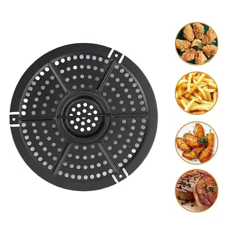 Square Air Fryer Grill Pan Non-Stick Round Crisper Basket Black Food Grade Air Fryer Grill Plates Ai